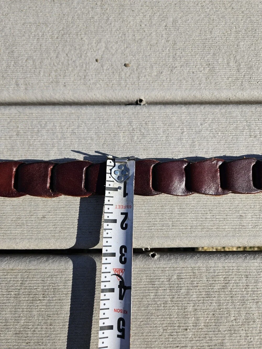 Lane Bryant Brown Leather Belt Size L 14 16 Braided Woven Interlocking Boho Y2K